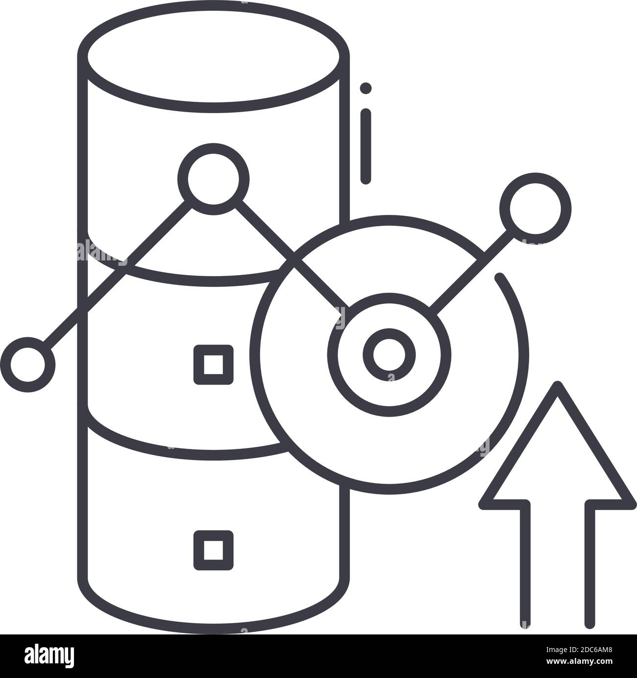 Data analytics image icon, linear isolated illustration, thin line ...