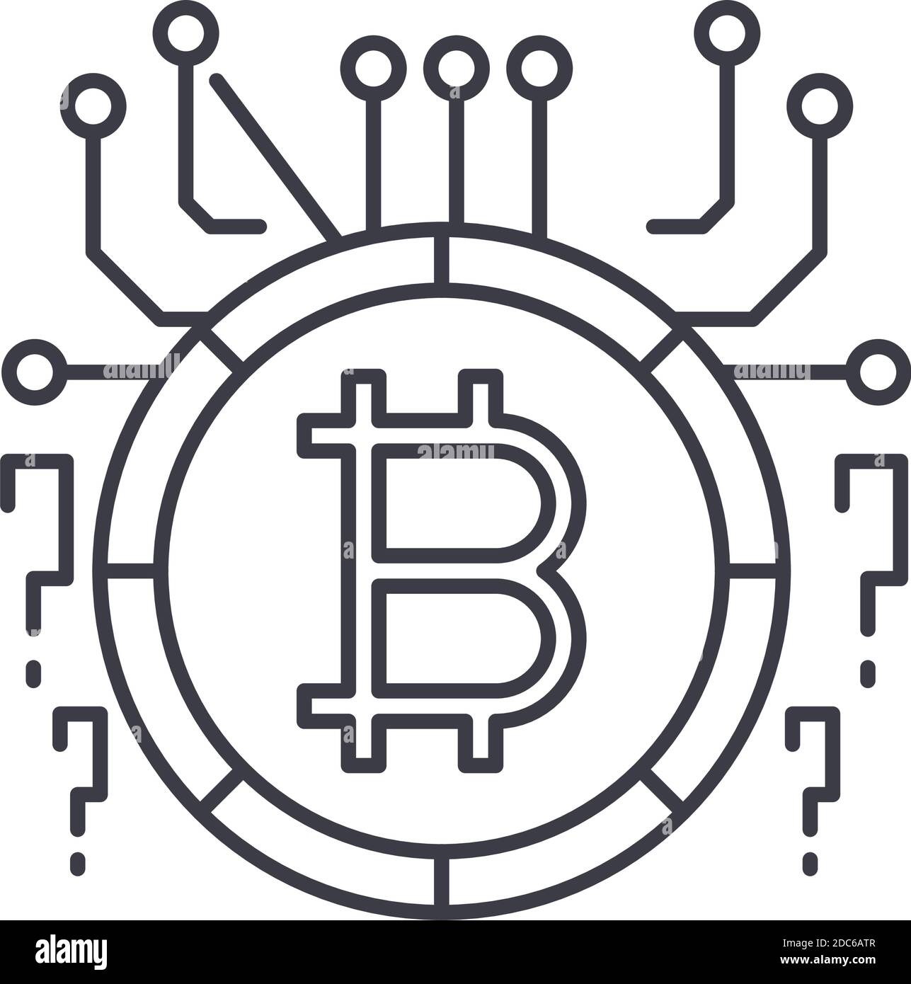 Crypto analysis icon, linear isolated illustration, thin line vector ...