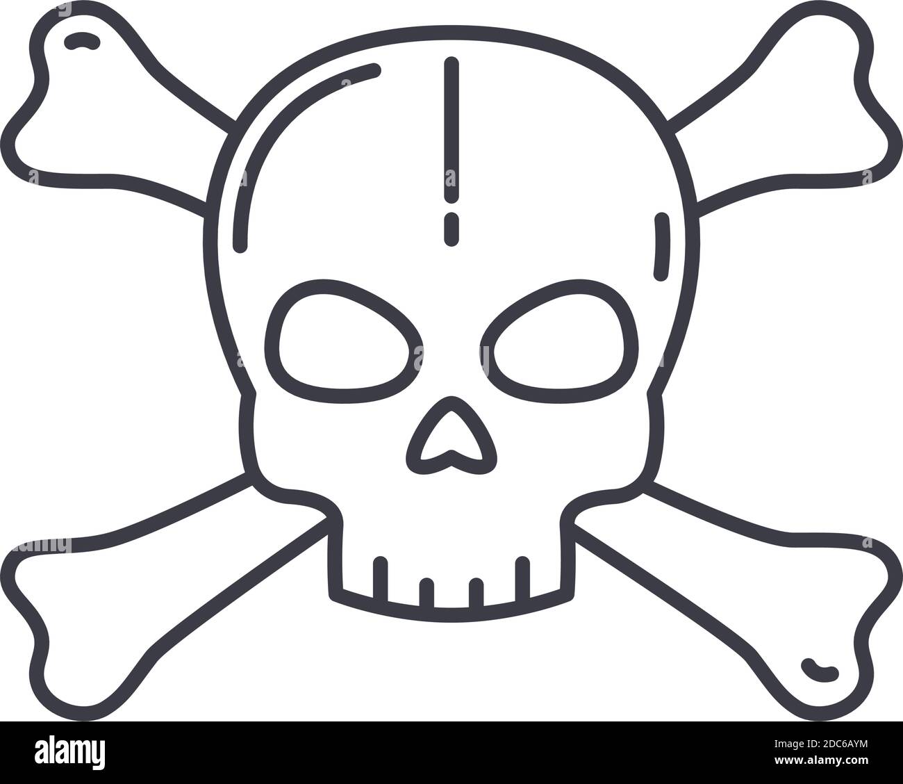 Crossbones icon, linear isolated illustration, thin line vector, web ...