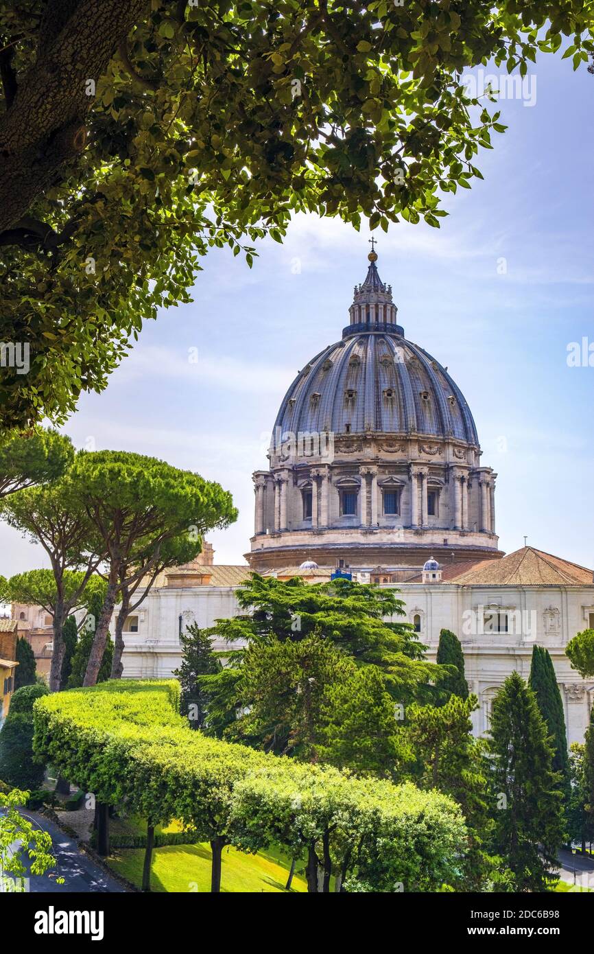 Rome, Vatican City / Italy - 2019/06/15: Panoramic view of St. Peter’s ...
