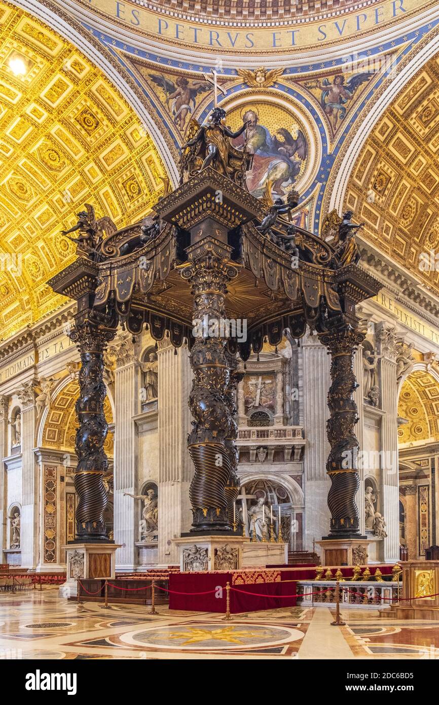 Rome, Vatican City / Italy - 2019/06/15: St. Peter’s Baldachin ...