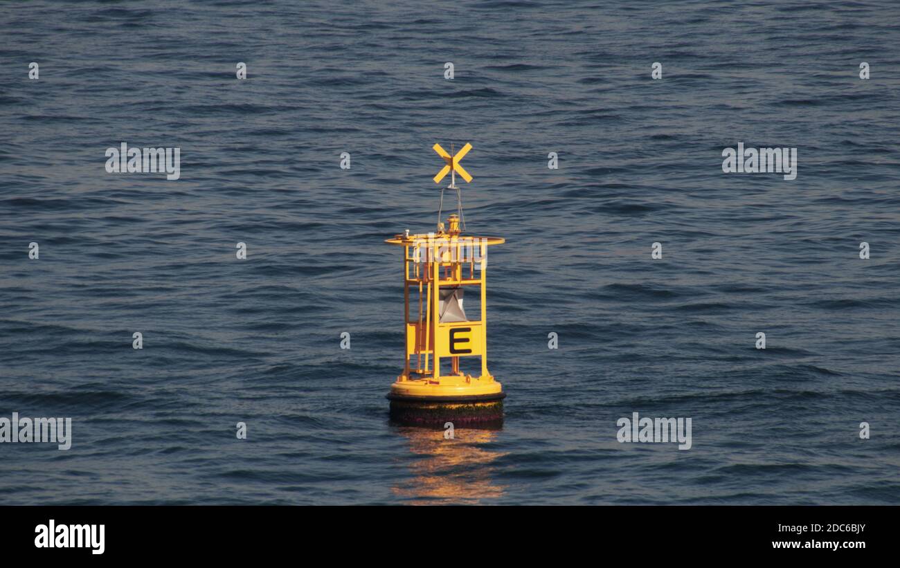 2020 Nov 19 Yokohama, Japan. Yellow marine buoy Stock Photo - Alamy
