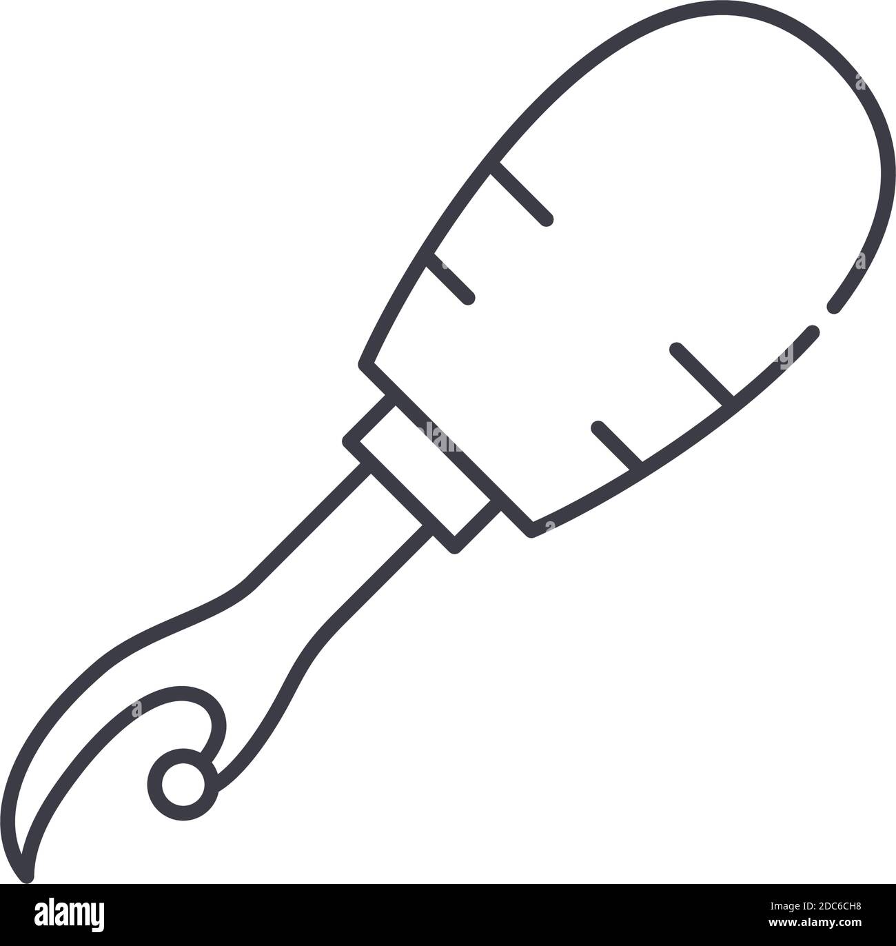 Crochet hook icon, linear isolated illustration, thin line vector, web design sign, outline