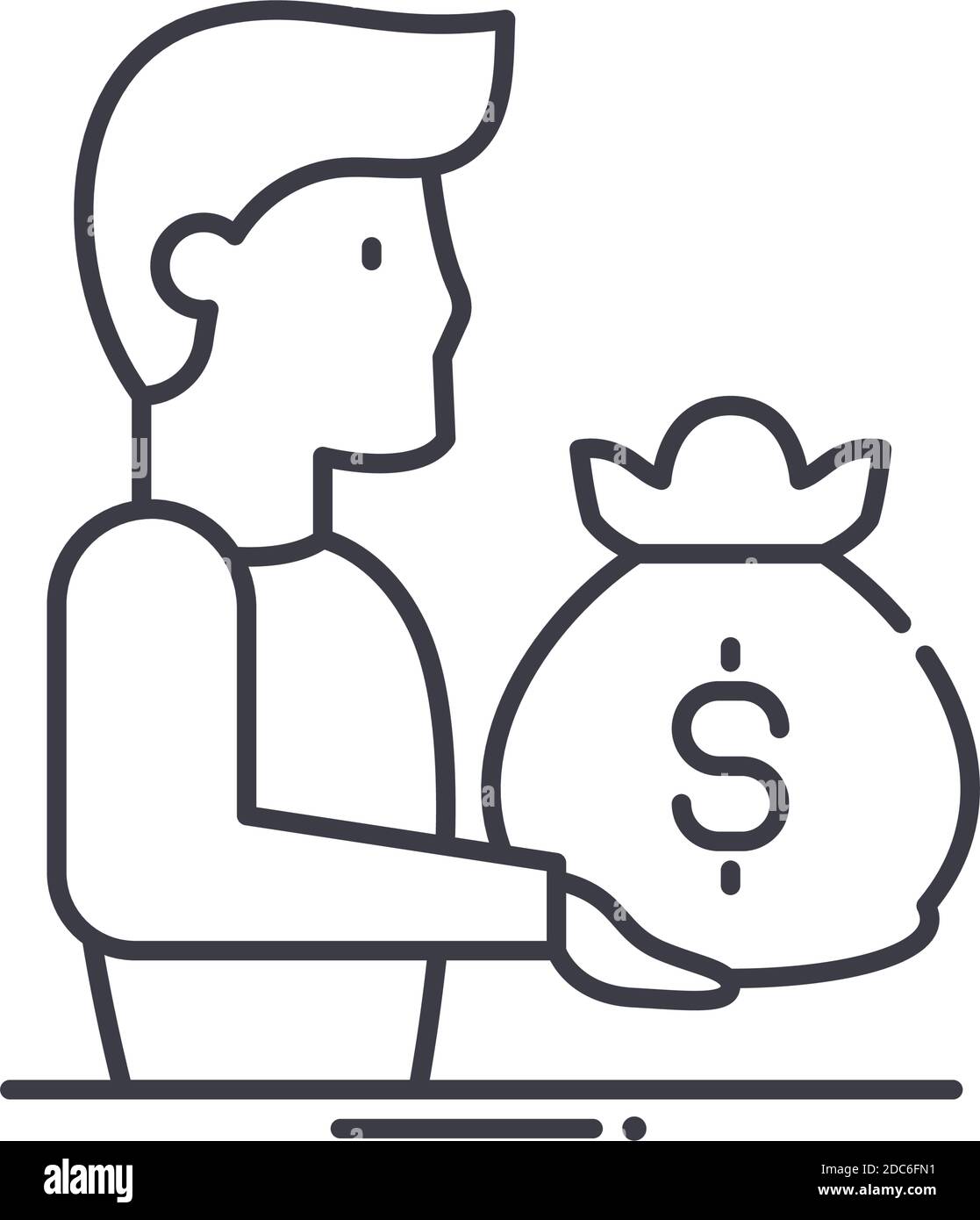 Customer icon, linear isolated illustration, thin line vector, web ...