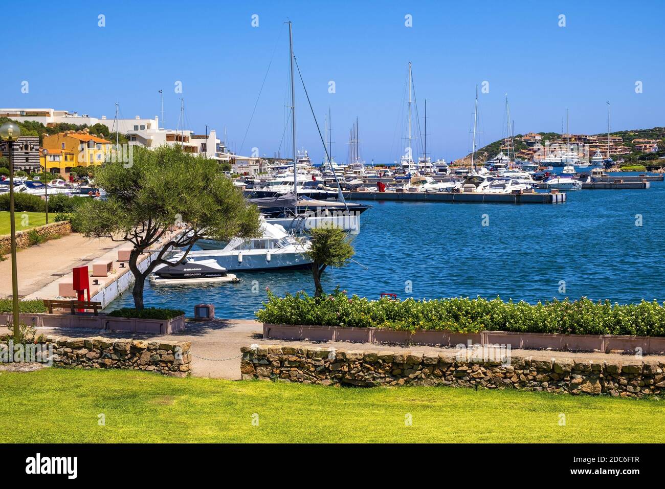 Porto Cervo, Sardinia / Italy 2019/07/20 Panoramic view of luxury