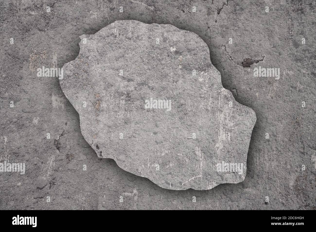 Map of Reunion on weathered concrete Stock Photo - Alamy