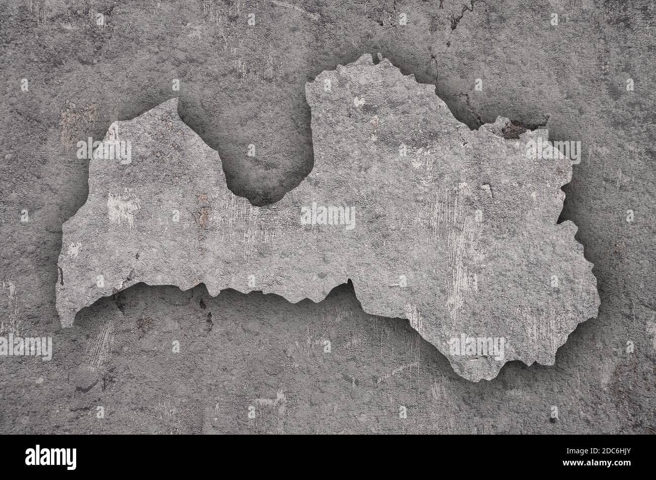 Map of Latvia on weathered concrete Stock Photo - Alamy