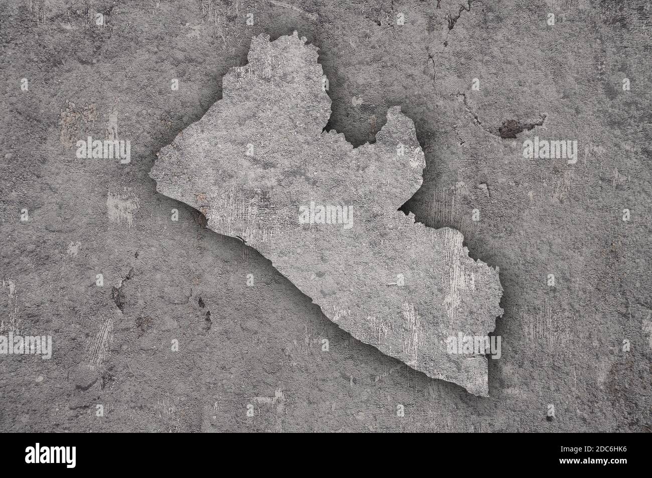 Map of Liberia on weathered concrete Stock Photo - Alamy