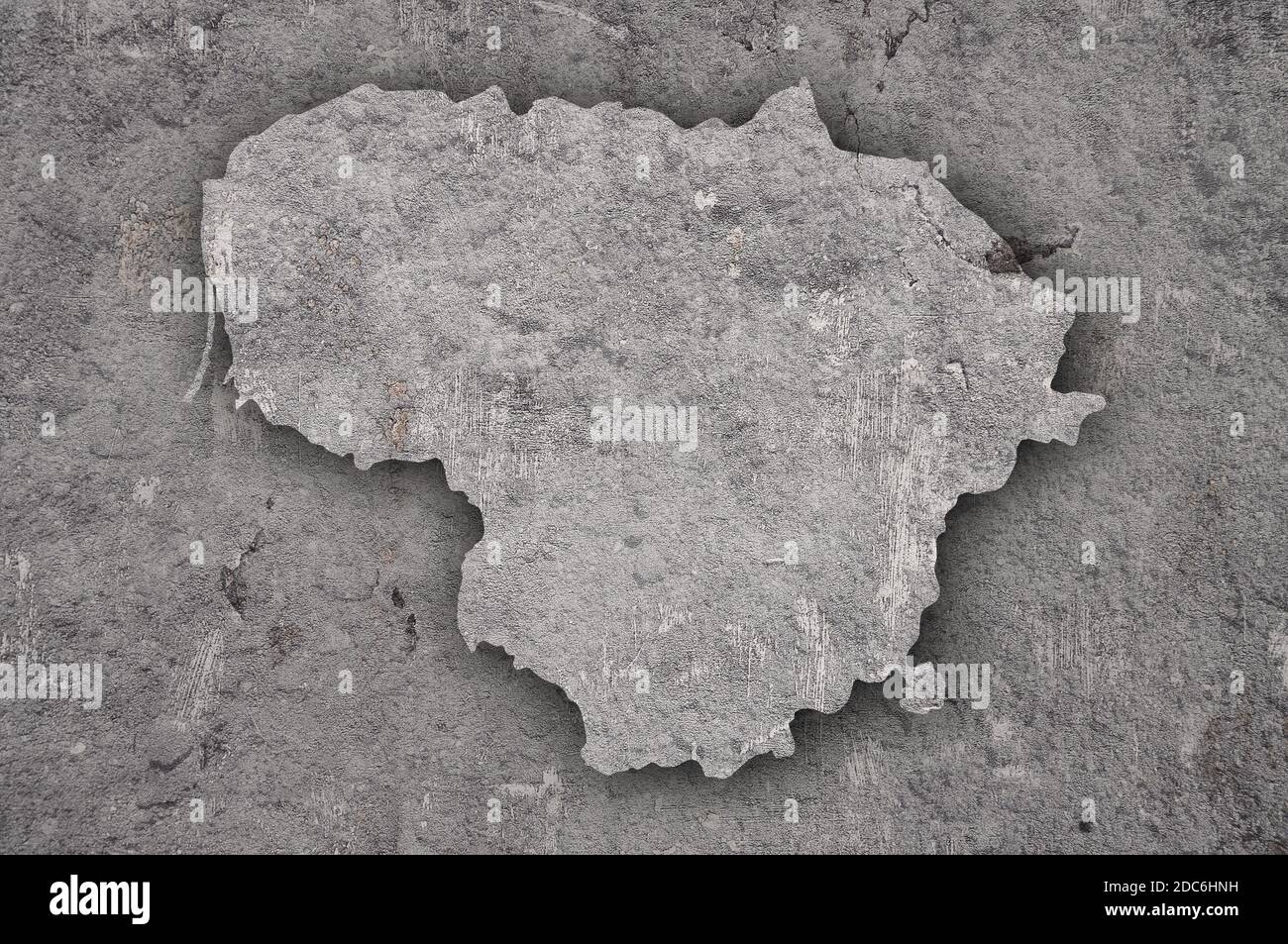 Map of Lithuania on weathered concrete Stock Photo - Alamy