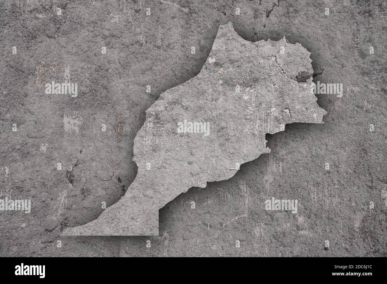 Map of Morocco on weathered concrete Stock Photo - Alamy