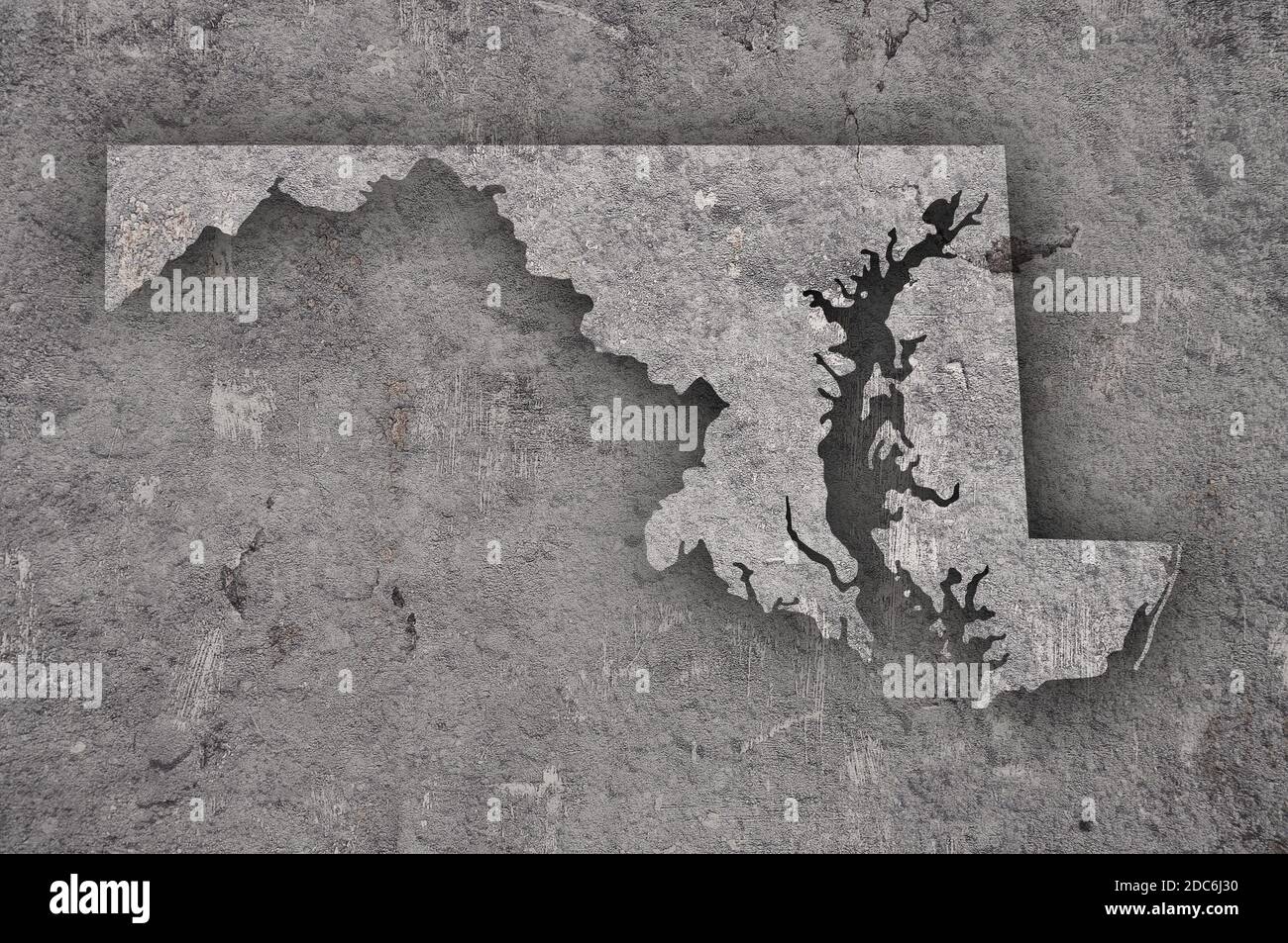Map of Maryland on weathered concrete Stock Photo - Alamy