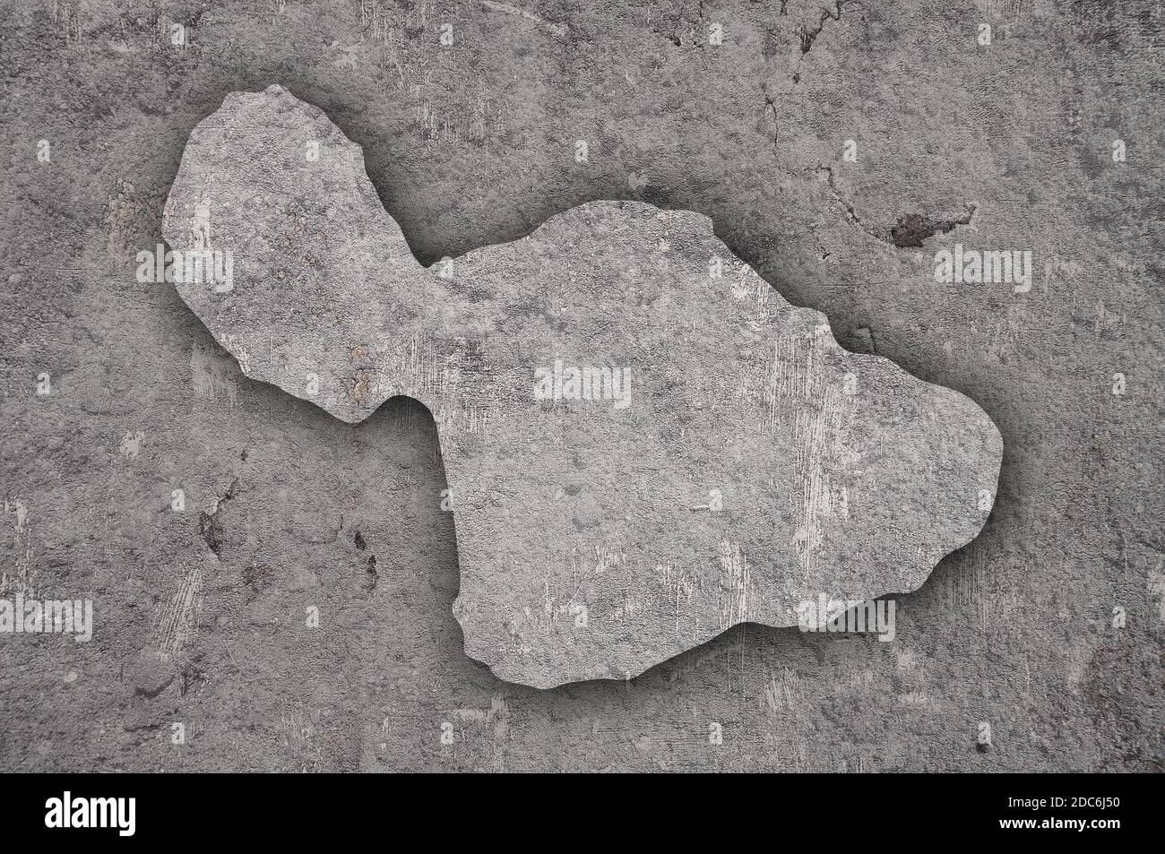 Map of Maui on weathered concrete Stock Photo - Alamy
