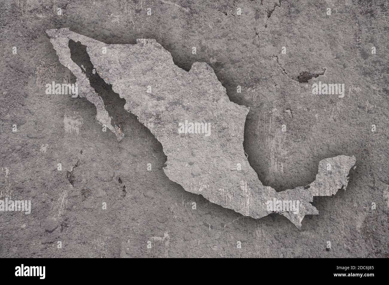 Map of Mexico on weathered concrete Stock Photo - Alamy