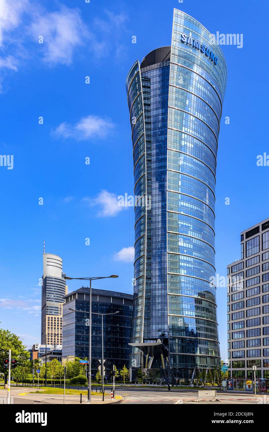 Warsaw Innova Building Warsaw, Mazovia / Poland - 2020/05/02: Warsaw Spire office building of ...