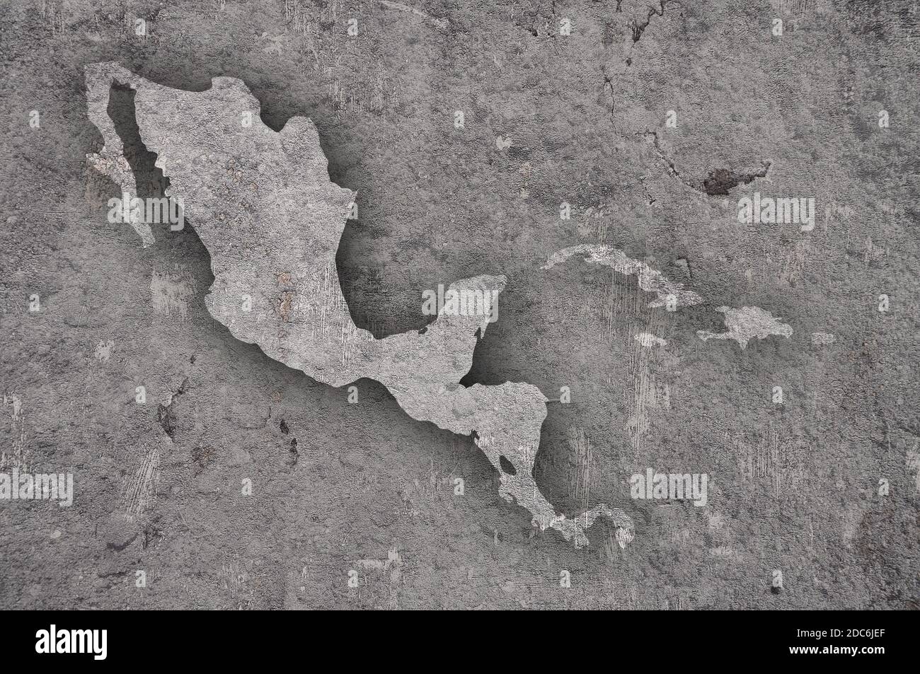 Map of Central America on weathered concrete Stock Photo - Alamy