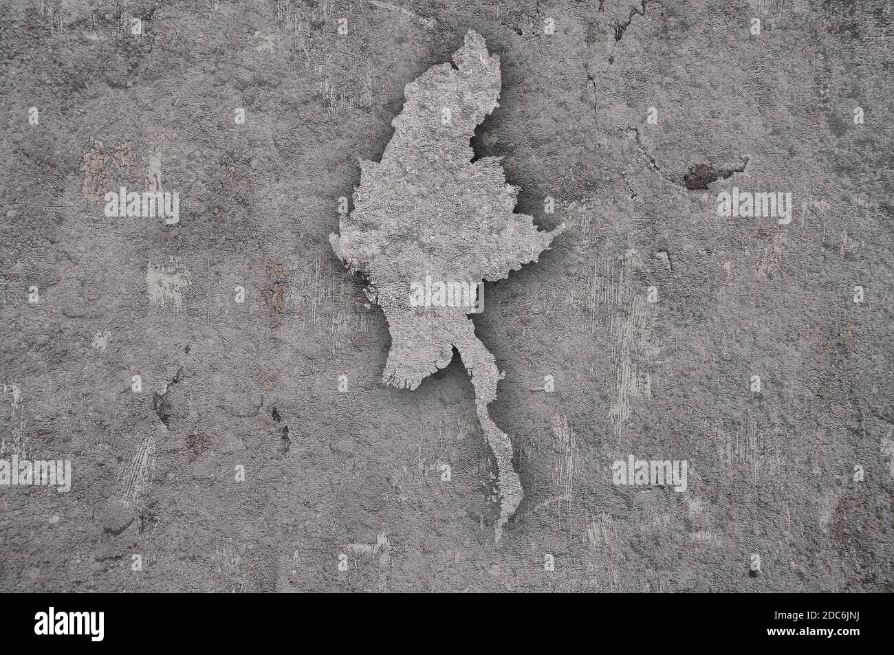 Map of Myanmar on weathered concrete Stock Photo - Alamy