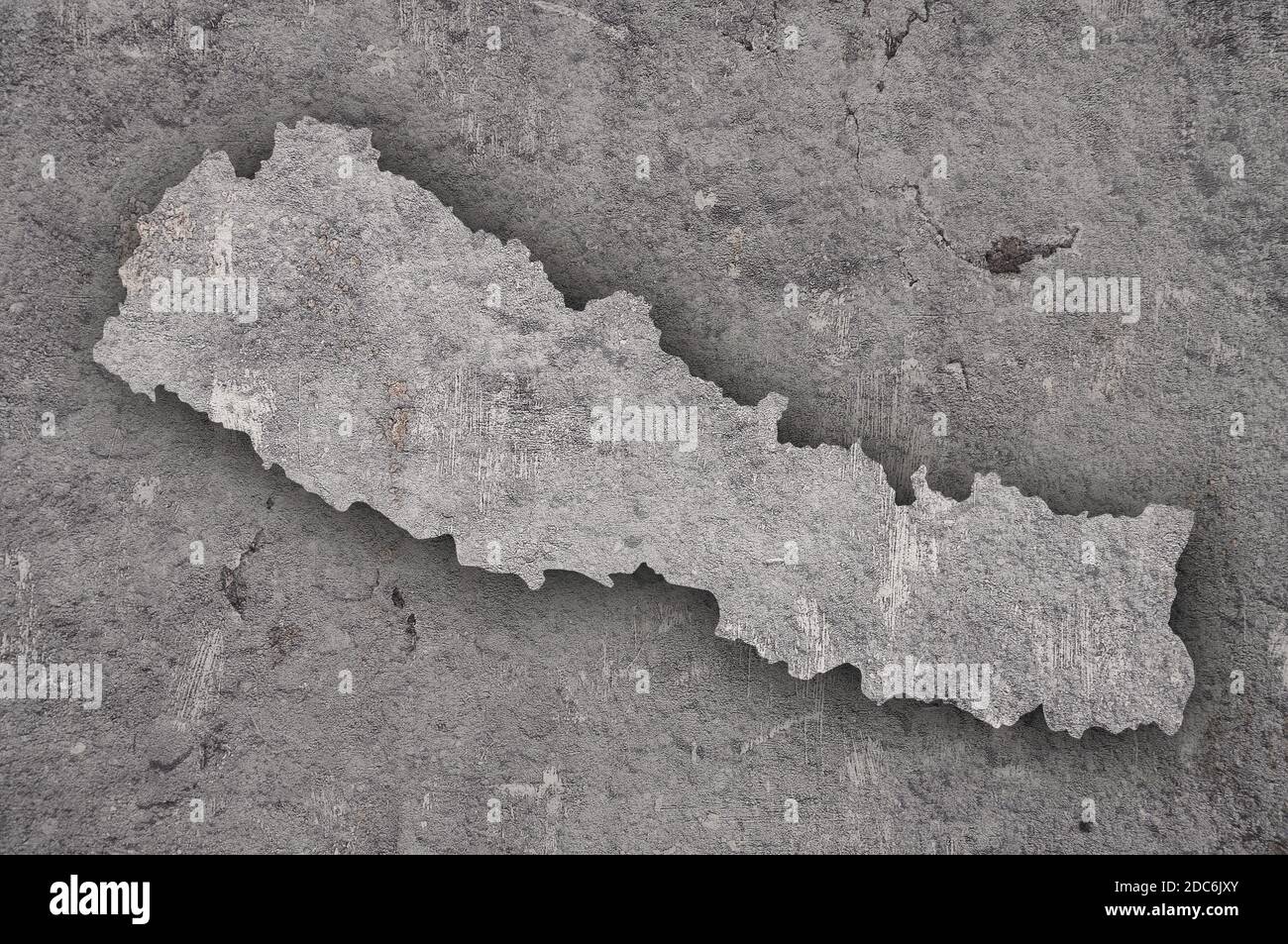Map of Nepal on weathered concrete Stock Photo - Alamy