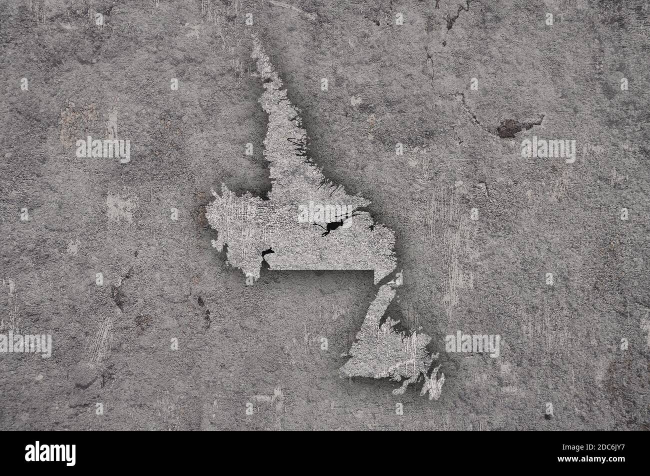 Map of Newfoundland and Labrador on weathered concrete Stock Photo Alamy