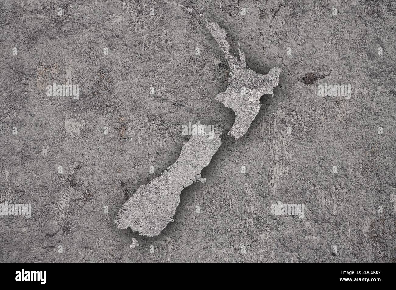 Map of New Zealand on weathered concrete Stock Photo - Alamy