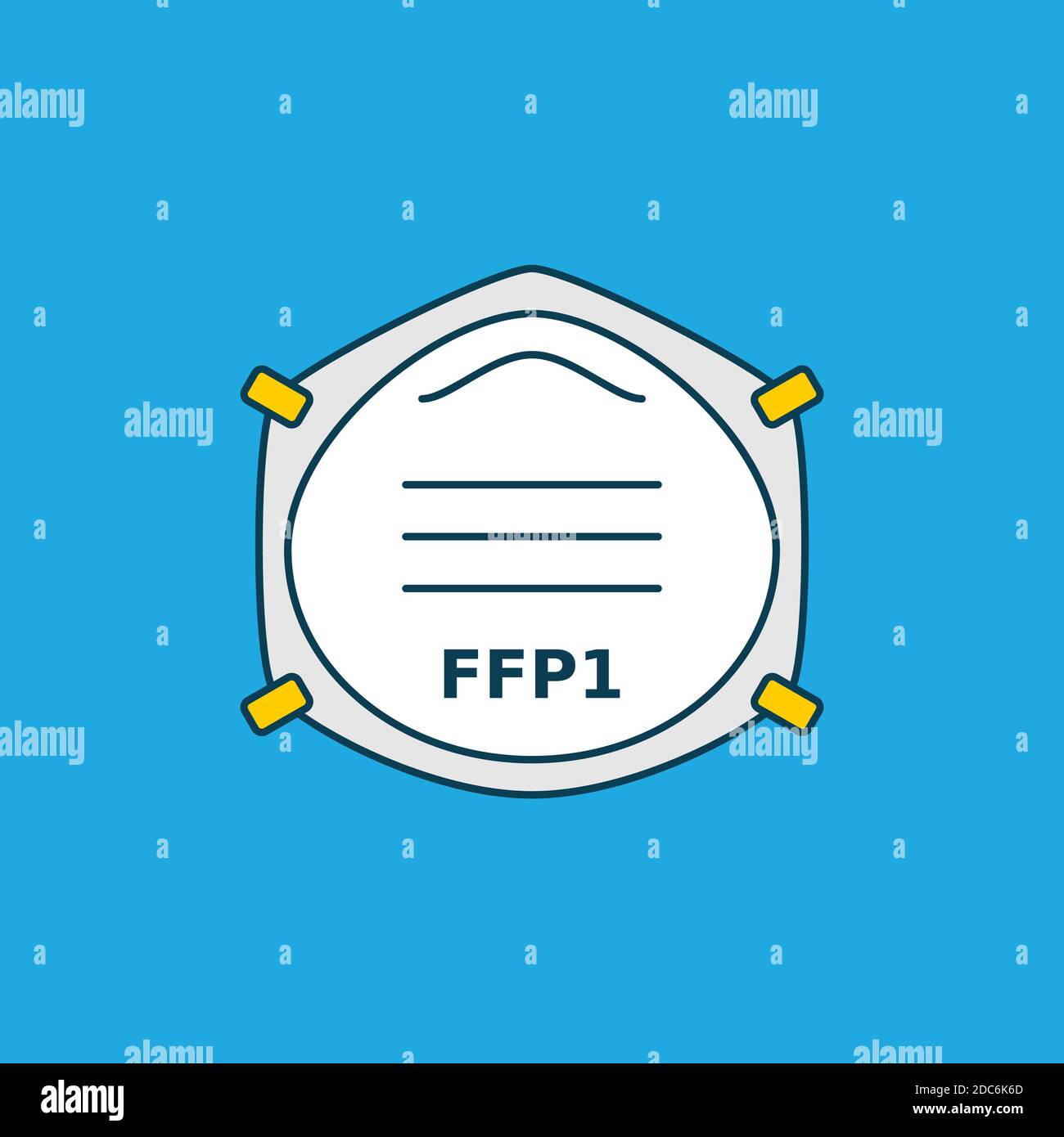 FFP1 respirator face mask. Corona virus or dust protection. Color icon on  blue background. Respiratory protective device, filtration of air. Vector  Stock Vector Image & Art - Alamy