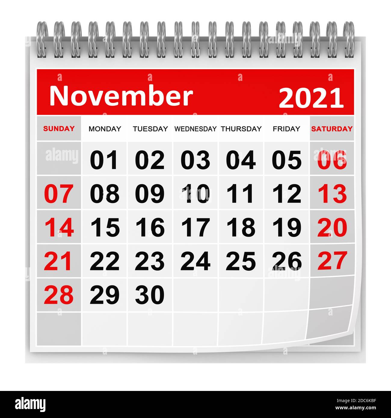 November 2021 , This is a 3d rendered computer generated image. Isolated on white. Stock Photo