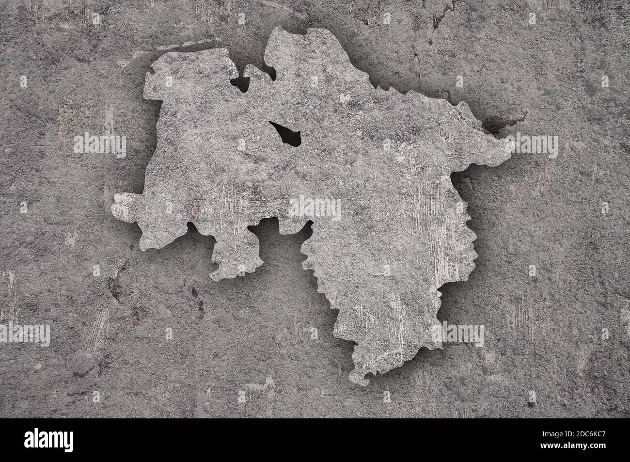 Map of Lower Saxony on weathered concrete Stock Photo - Alamy