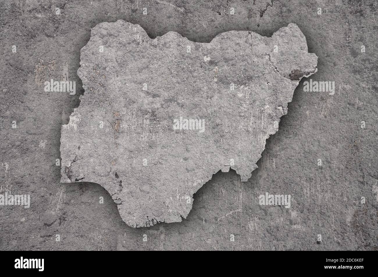 Map of Nigeria on weathered concrete Stock Photo - Alamy