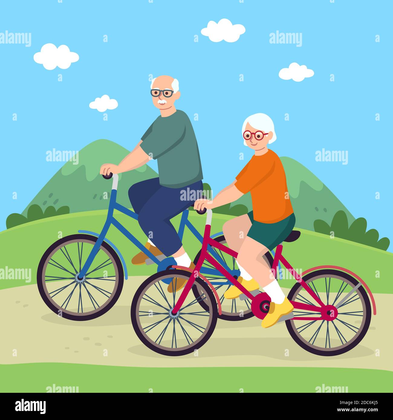 Active elderly people concept Vector illustration Stock Vector