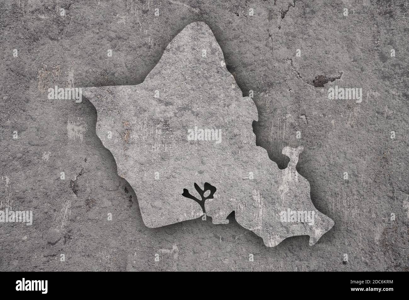 Map of Oahu on weathered concrete Stock Photo - Alamy