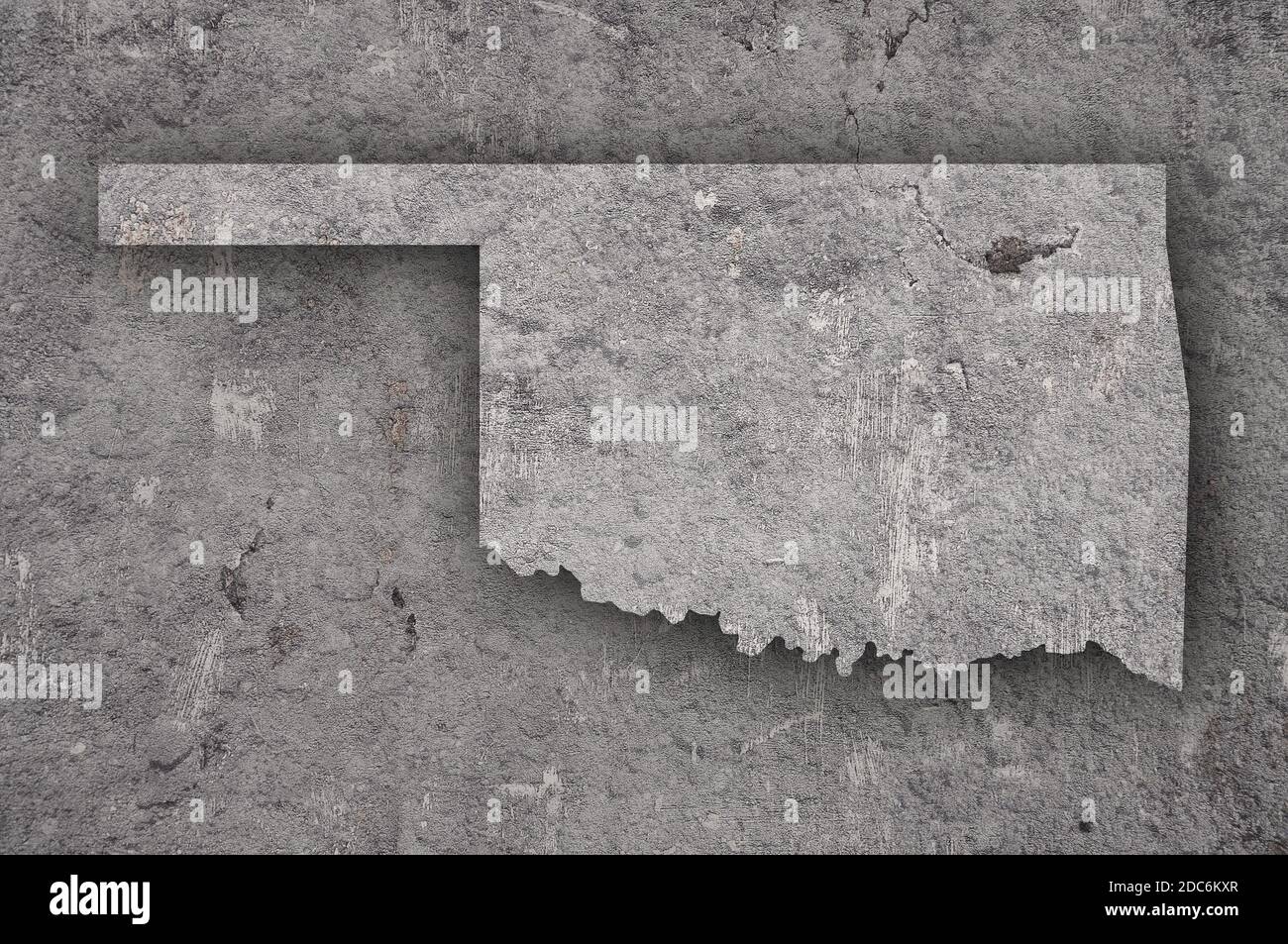 Map of Oklahoma on weathered concrete Stock Photo - Alamy