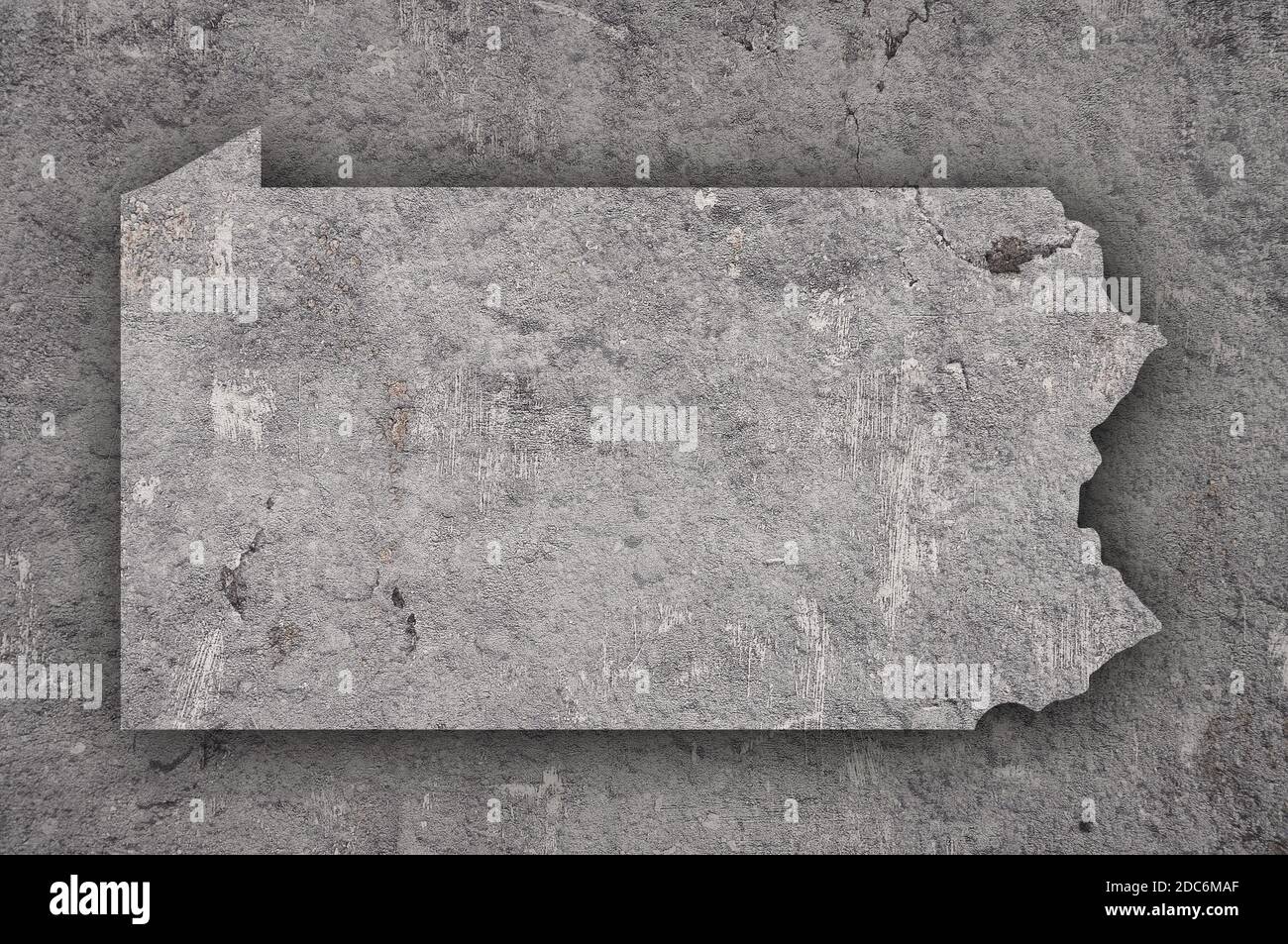 Map of Pennsylvania on weathered concrete Stock Photo - Alamy