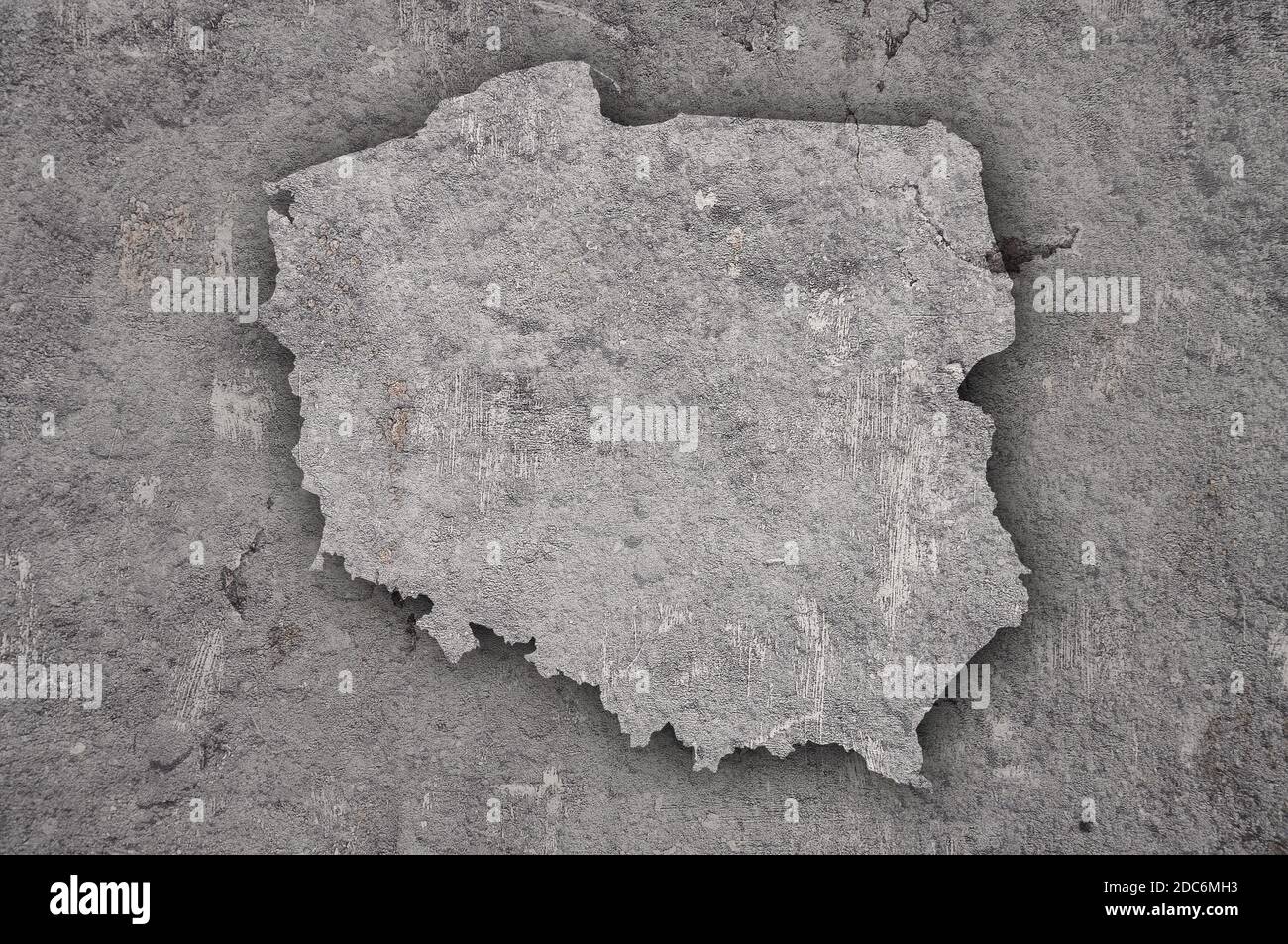 Map of Poland on weathered concrete Stock Photo - Alamy