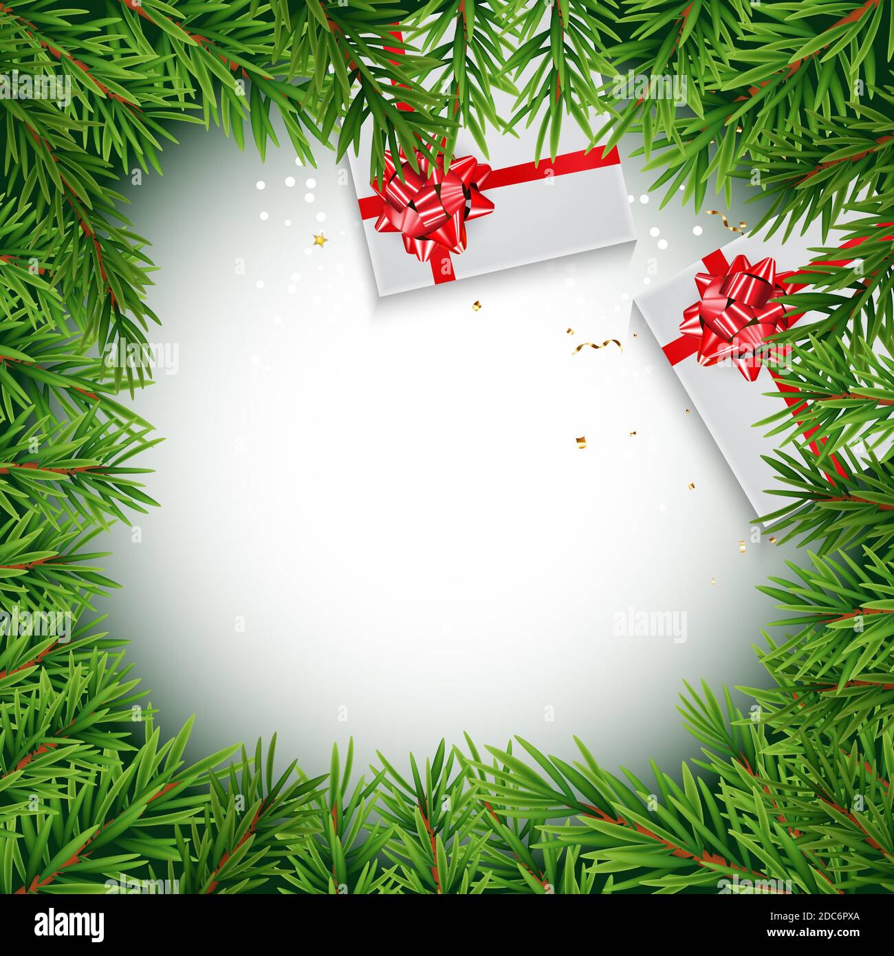 Realistic Fir Branches. Merry Christmas and New Year Winter Natural ...