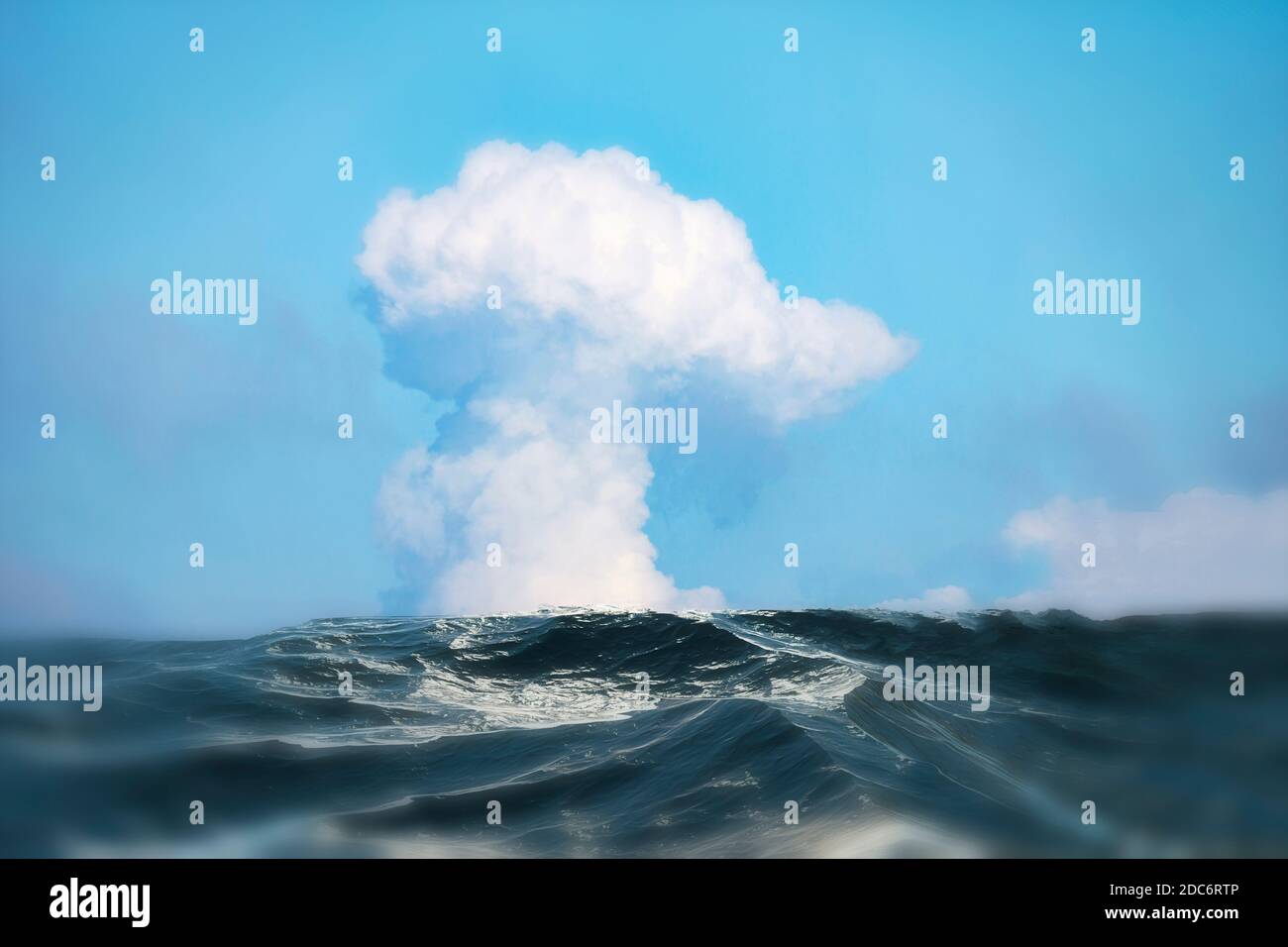 Big cloud over the great ocean in the Atlantic Stock Photo
