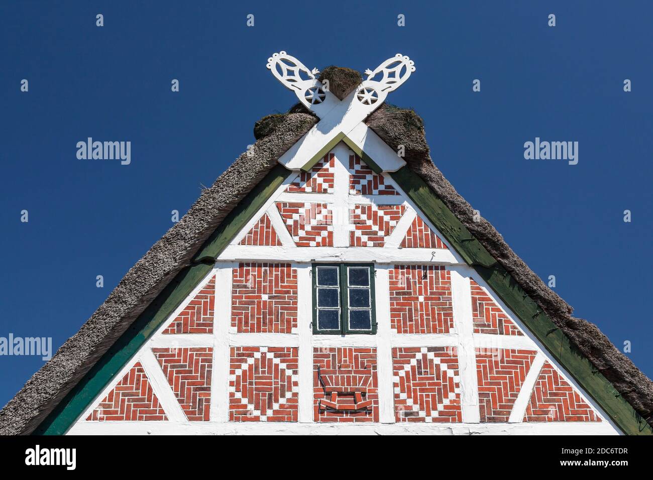 geography / travel, Germany, Lower Saxony, farmhouse in the old country, Wester-Jork, Additional-Rights-Clearance-Info-Not-Available Stock Photo