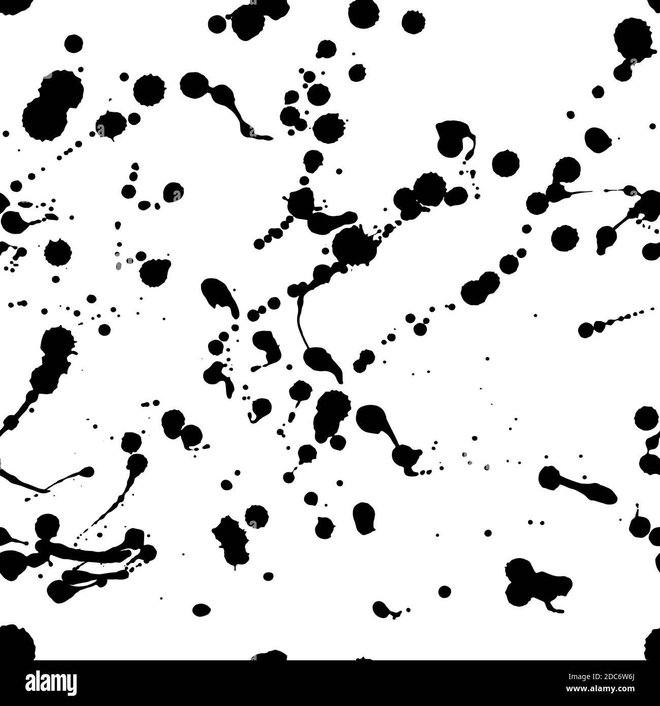 Ink splash seamless pattern. Paint splash. Vector black watercolor texture Stock Vector