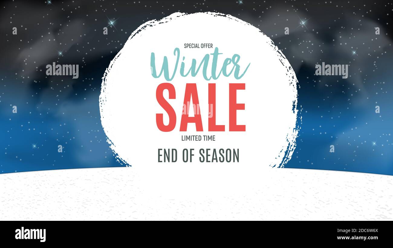 Winter Promo Background End of Winter Sale Background, Discount Coupon Template. Illustration ...