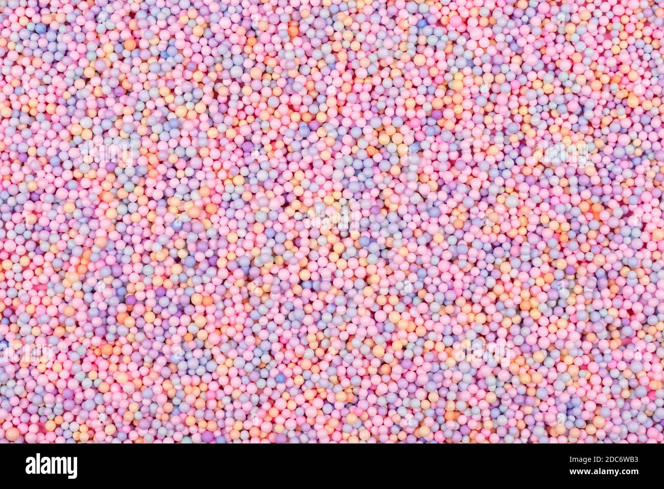 Pastel color balls texture. Styrofoam or Polystyrene foam background