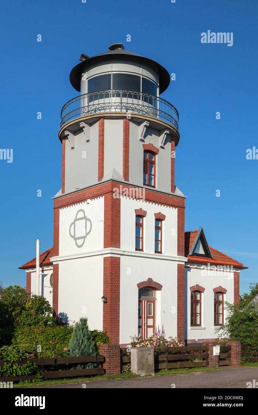 geography / travel, Germany, Lower Saxony, Mittelnkirchen, con lighthouse currently home, Altes Land, , Additional-Rights-Clearance-Info-Not-Available Stock Photo