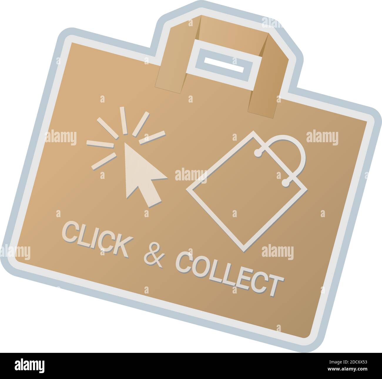 click and collect concept vector illustration, buy online and collect in local store Stock Vector
