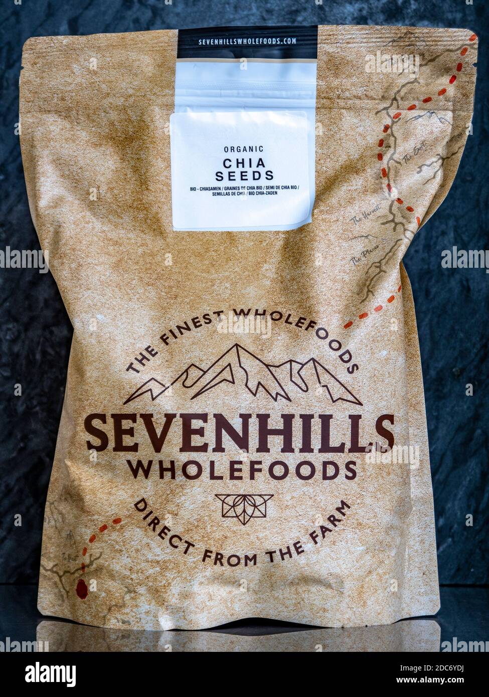 Closeup of a retail unopened pack of Sevenhills Wholefoods