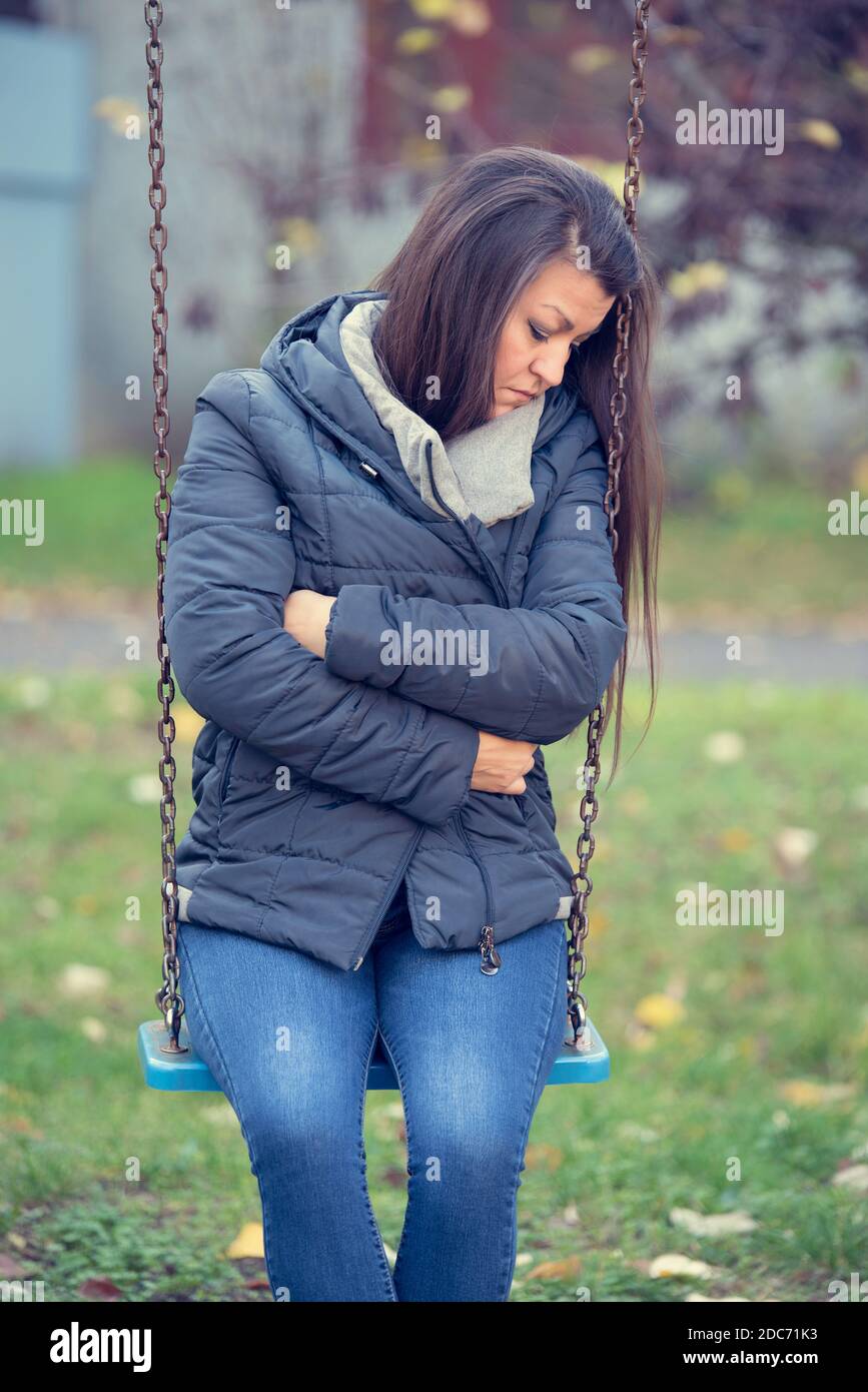 Woman desperate park hi-res stock photography and images - Alamy