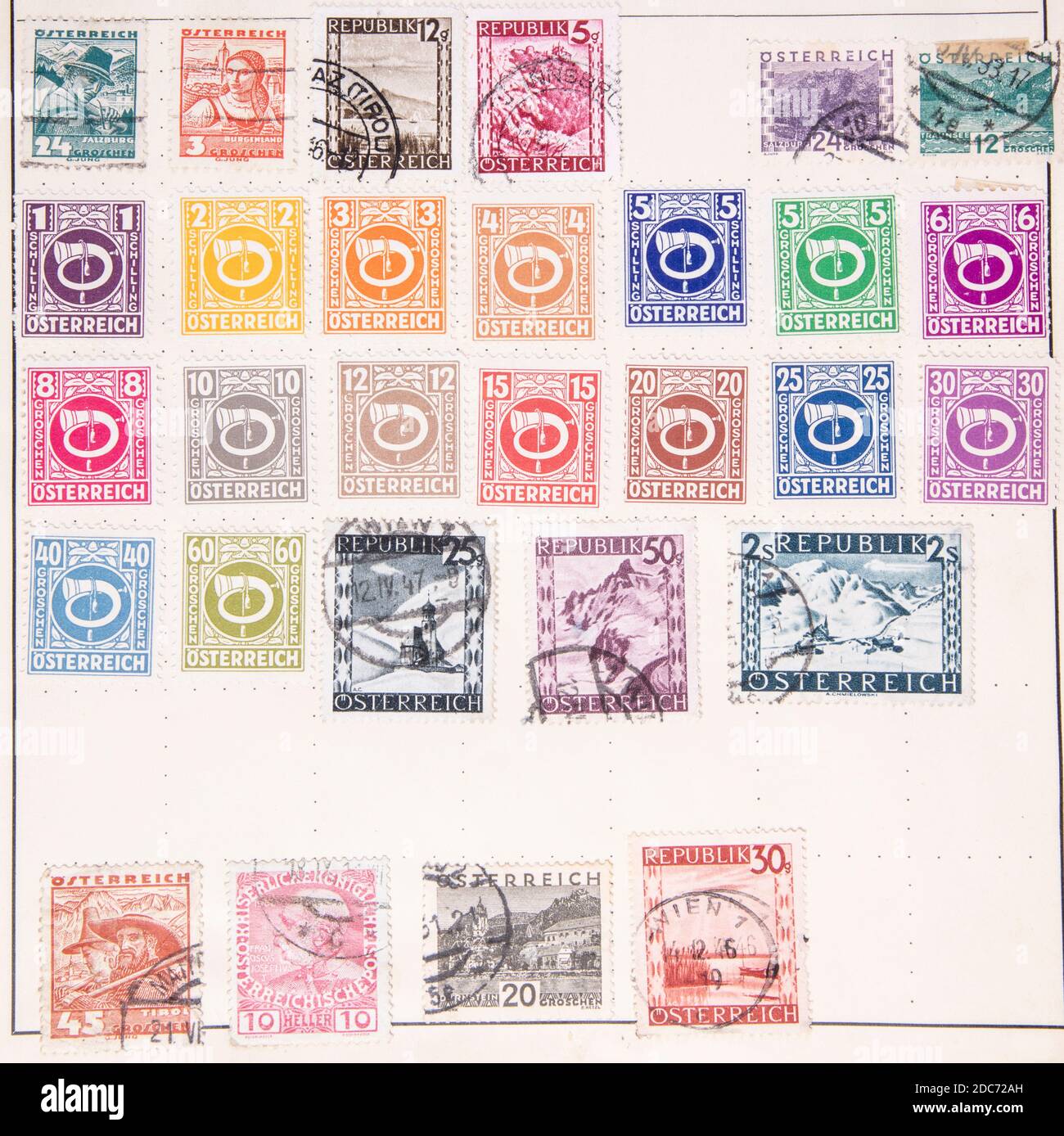 Antwerpen, Belgium - November 17, 2020: A stamps print by the Austrian  Post, a large number on one side of the binder Stock Photo - Alamy