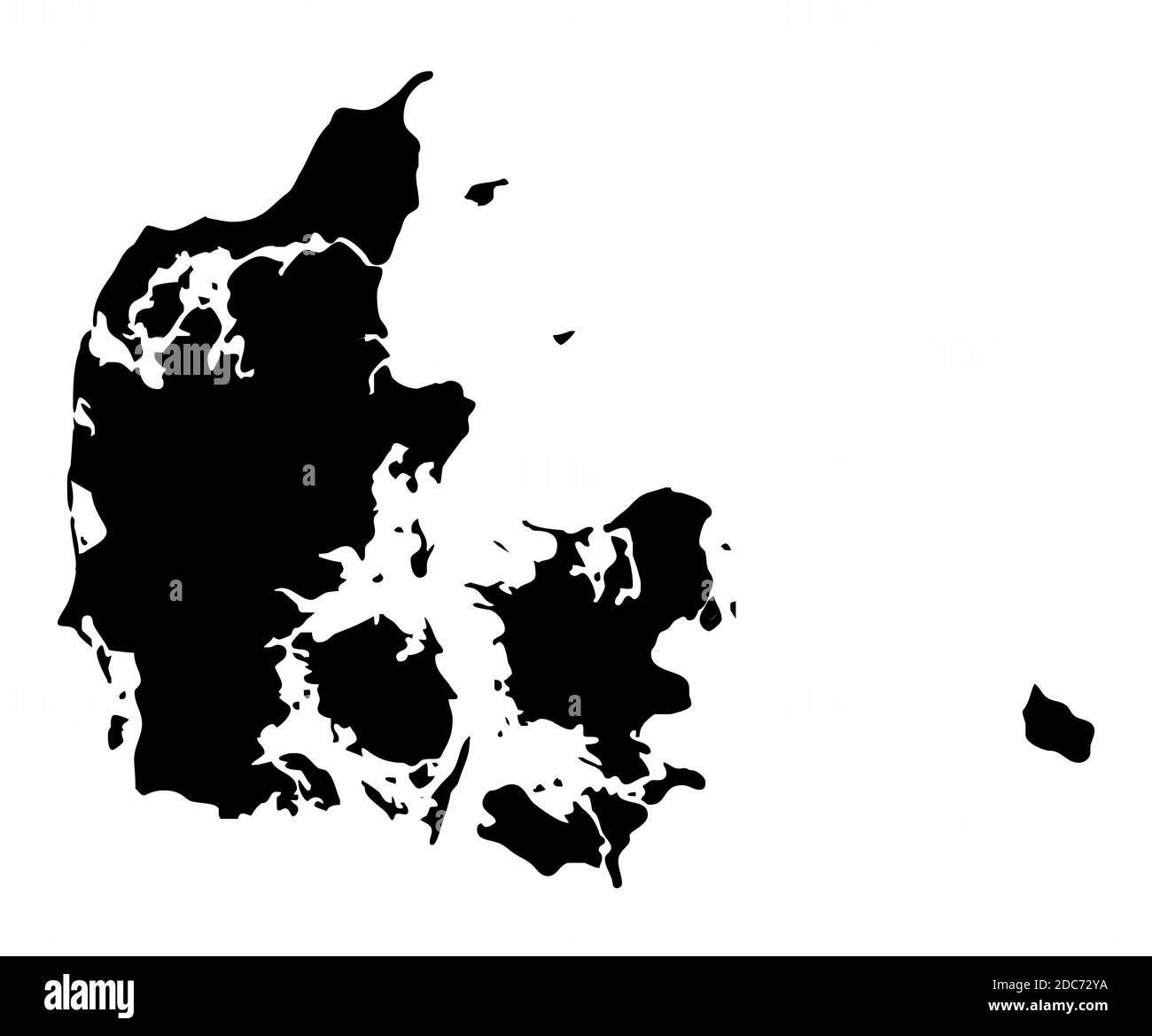 Denmark silhouette map Stock Vector