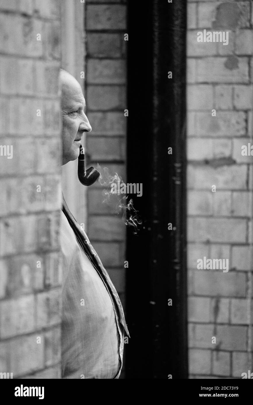 Male pipe smoker, England, UK Stock Photo Alamy