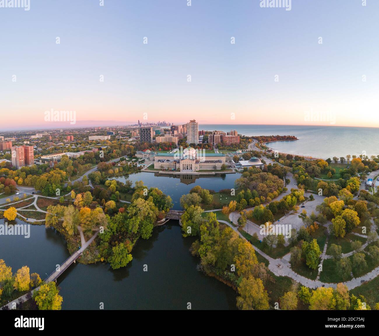 Aerial Views of Loyola Chicago campus Stock Photo