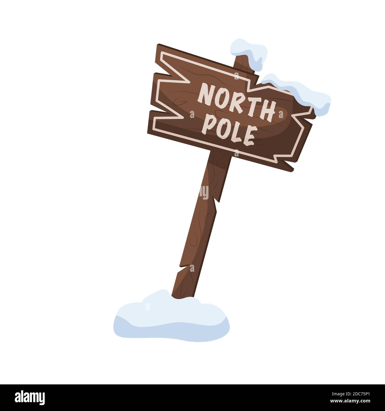 Cartoon wooden direction sign with North Pole text. Vector illustration  Stock Vector Image & Art - Alamy