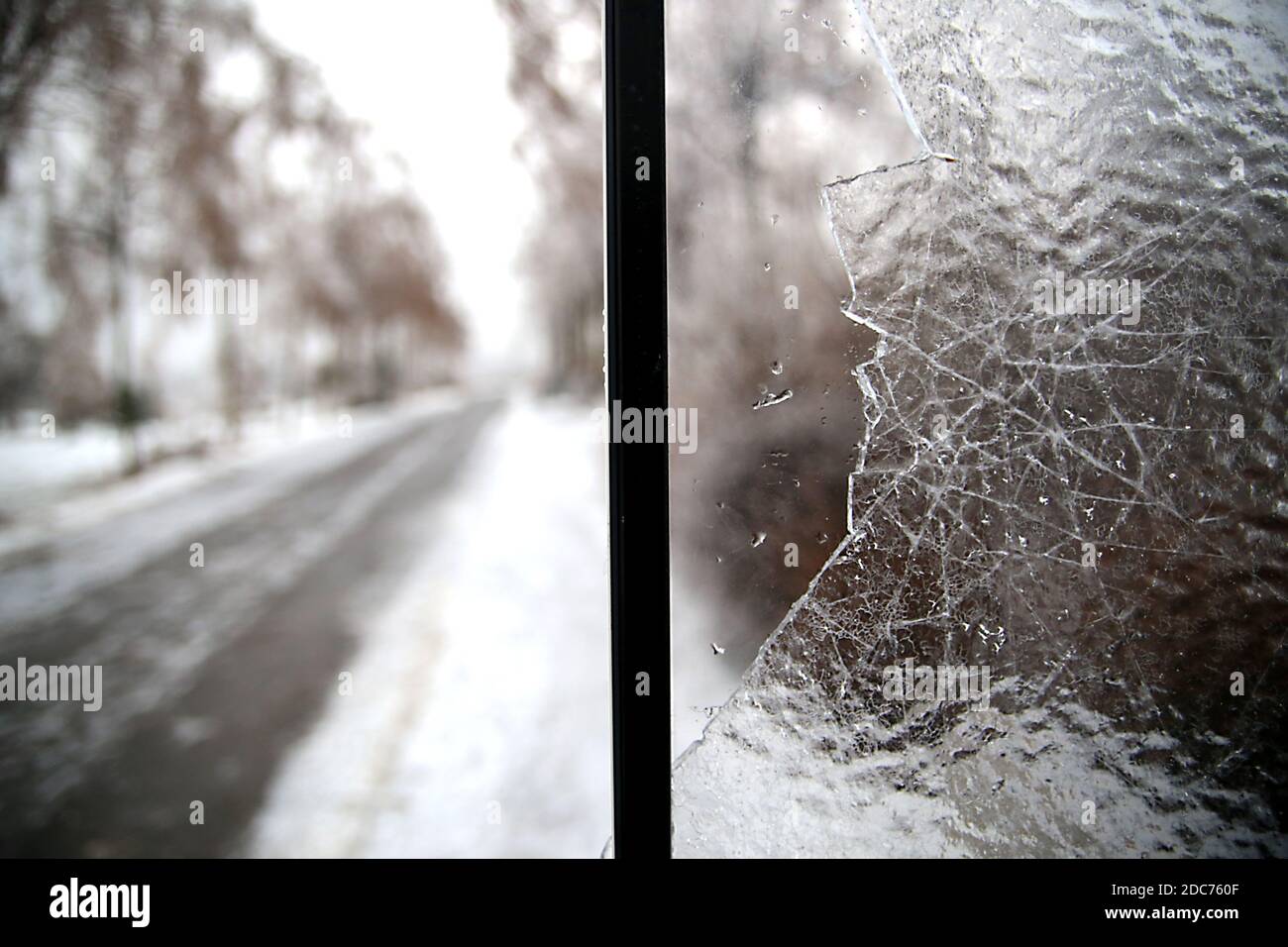 Winter background with broken ice shattered pieces Stock Photo