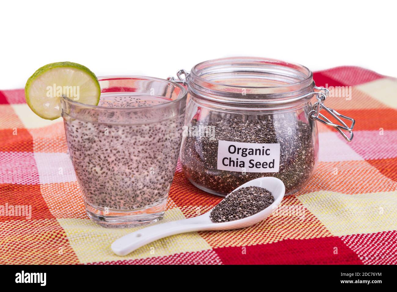 Coconut chia seed juice with hydrating coconut water, refreshing lime