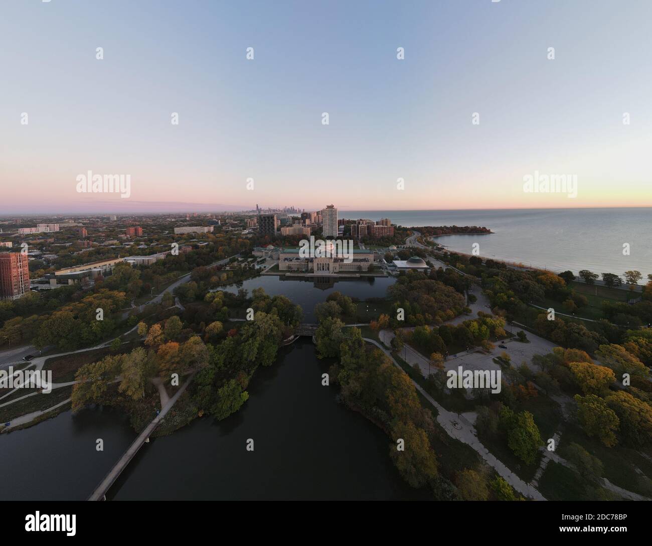 Aerial Views of Evanston/Chicago Stock Photo Alamy